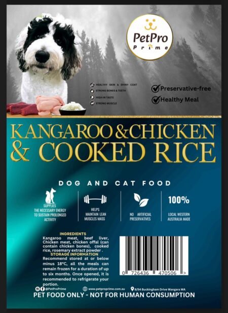 Kangaroo, Chicken & Cooked Rice